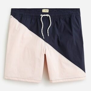 Men's jcrew color block Swim Shorts - Navy and Pink